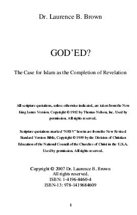 goded the case for islam as the completion of revelation