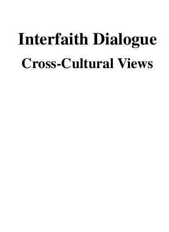Interfaith Dialogue Cross Cultural Views