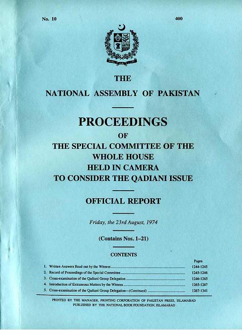NA of Pakistan - Official Report about Ahmadiya 1974 Part-10
