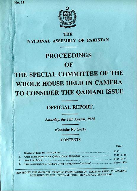 NA of Pakistan - Official Report about Ahmadiya 1974 Part-11