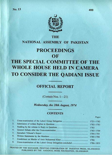 NA of Pakistan - Official Report about Ahmadiya 1974 Part-13