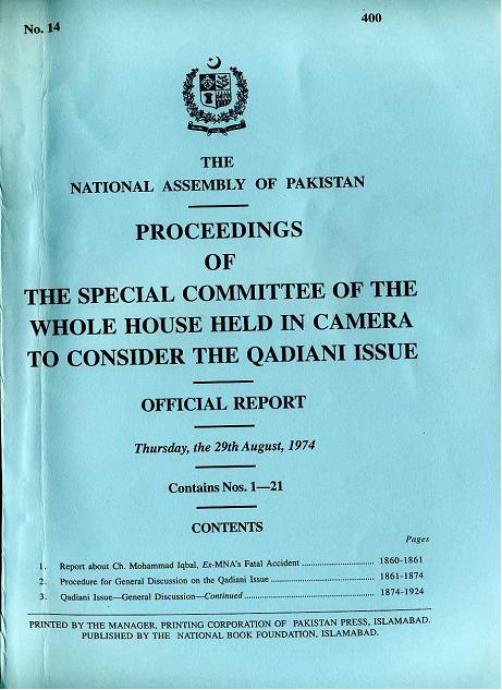 NA of Pakistan - Official Report about Ahmadiya 1974 Part-14