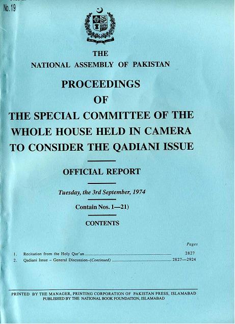 NA of Pakistan - Official Report about Ahmadiya 1974 Part-19