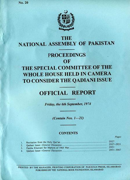 NA of Pakistan - Official Report about Ahmadiya 1974 Part-20