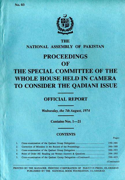 NA of Pakistan - Official Report about Ahmadiya 1974 Part-3