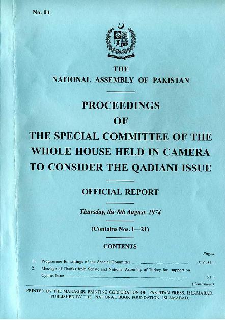 NA of Pakistan - Official Report about Ahmadiya 1974 Part-4