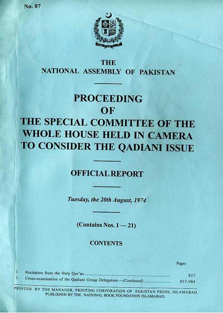 NA of Pakistan - Official Report about Ahmadiya 1974 Part-7
