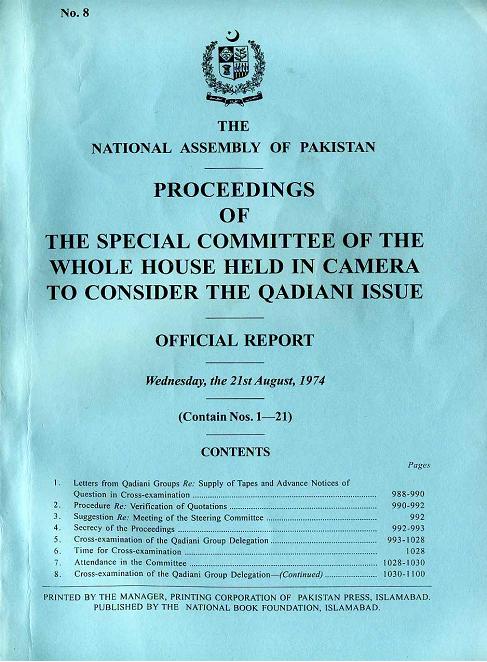 NA of Pakistan - Official Report about Ahmadiya 1974 Part-8