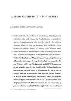 Study on the Hadiths of Virtues