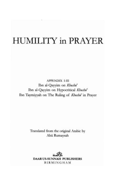 The Humility In Prayer